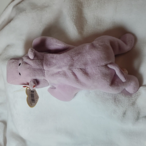 Happy the hippo, Ty beanie Babies Collect Mint Retired 1994 Purple Hippopotamus - Picture 3 of 7